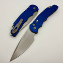 Pro-Tech TR-4 Auto Blue Feather Handle w/ Safety & Stonewash MagnaMax T4105 F MM Blue