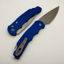 Pro-Tech TR-4 Auto Blue Feather Handle w/ Safety & Stonewash MagnaMax T4105 F MM Blue