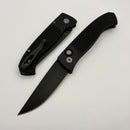 Pro-Tech Brend Auto Black Aluminum Diamond Texture Handle & DLC MagnaCut WB1106