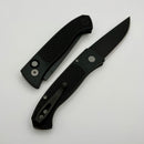 Pro-Tech Brend Auto Black Aluminum Diamond Texture Handle & DLC MagnaCut WB1106