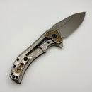 Pre-Owned Custom Knife Factory & Mikkel Willumsen Gozer Titanium Handles w/ Golden Crystal Ti Inlays & M398