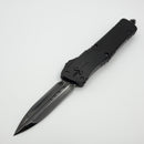 Marfione Custom Knives Combat Troodon DLC Diamondwash D/E Double Slum Grind w/ Hefted Black Aluminum Handle F Off