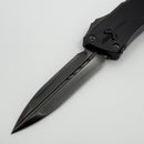 Marfione Custom Knives Combat Troodon DLC Stonewash D/E Double Slum Grind w/ Hefted Black Aluminum Handle F Off
