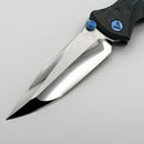 Marfione Custom Knives Socom Elite M/A Mirror Compound Grind w/ Slab Artic Blue Carbon Handle & Blue Accents