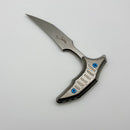 Pre-Owned Microtech & Bastinelli Bee Marfione Select Stonewash w/ Stonewash Handles & Blue Hardware 218-10MS3
