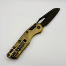 Pre-Owned Microtech Marfione Select MSI RAM LOK Stonewash Naval Brass Frag Titanium Handles w/ DLC Accents & DLC Stonewash M390MK 210-1DLCTFRMS3