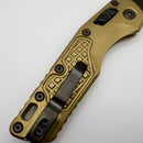 Pre-Owned Microtech Marfione Select MSI RAM LOK Stonewash Naval Brass Frag Titanium Handles w/ DLC Accents & DLC Stonewash M390MK 210-1DLCTFRMS3