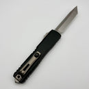 Pre-Owned Microtech Ultratech ZBP Tanto Stonewash Full Serrated w/ Black Handle 1123-12