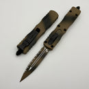 Microtech Dirac Tan War Paint Camo D/E Full Serrated Full Serrated 225-3TAWPS