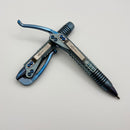 Marfione Custom Siphon Pen II Titanium Ice Blue Frag w/ Blue Stippled Cartridge Tube & Blue Accents