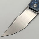 Custom Knife Factory Justice Blue Tumble w/ ZircuTi & Hand Satin M398 (Consignment)