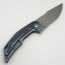 Custom Knife Factory Justice Blue Tumble w/ ZircuTi & Hand Satin M398 (Consignment)