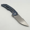Custom Knife Factory Justice Blue Tumble w/ ZircuTi & Hand Satin M398 (Consignment)