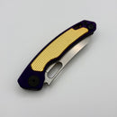 Maxace Black Mirror-S Purple G-10 Handle w/ Yellow Aluminum  Inlay 14C28N Blade MM52-2-C