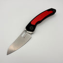 Maxace Black Mirror-S Black G-10 Handle w/ Red Aluminum Inlay 14C28N Blade MM52-2-B