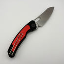 Maxace Black Mirror-S Black G-10 Handle w/ Red Aluminum Inlay 14C28N Blade MM52-2-B