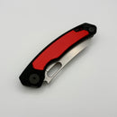 Maxace Black Mirror-S Black G-10 Handle w/ Red Aluminum Inlay 14C28N Blade MM52-2-B