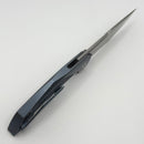 Custom Knife Factory Justice Blue Tumble w/ ZircuTi & Hand Satin M398 (Consignment)