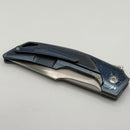 Custom Knife Factory Justice Blue Tumble w/ ZircuTi & Hand Satin M398 (Consignment)