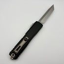 Microtech Ultratech ZBP Black RSK Red Accent Handle w/ Stonewash Full-Serrated Tanto 1123-12RSK