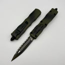 Microtech Dirac OD Green War Paint Camo D/E Full-Serrated Signature Series 225-3ODWPS