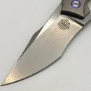 Mechforce Knives Tashi SOS Folder Stonewash M390 & Titanium Handles w/ Blue Accents & Timascus Clip (Consignment)