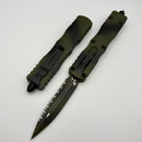 Microtech Dirac Delta OD Green War Paint D/E Full-Serrated Signature Series 227-3ODWPS