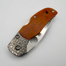 Spyderco Native 5 50th Anniversary Amber Bone w/ Damascus Bolster Polished S90V Blade C41BA50TH