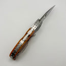 Spyderco Native 5 50th Anniversary Amber Bone w/ Damascus Bolster Polished S90V Blade C41BA50TH