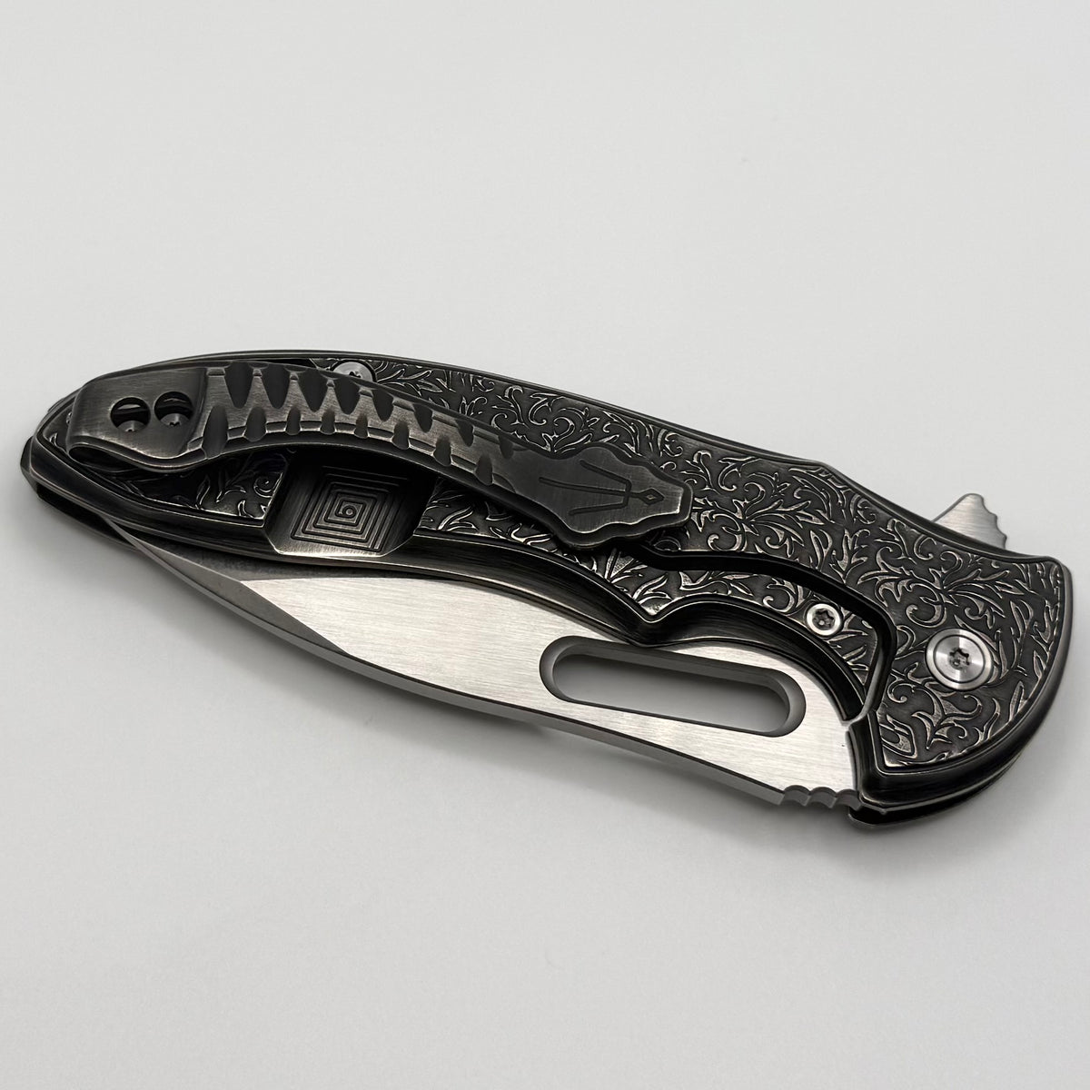 Mechforce Knives Sentry Rick Lala Collab PVD Black Scroll Pattern Tita