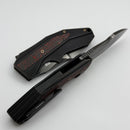 We Knife Coral SLT Flipper w/ Bronze/Black Titanium Handle w/ Lave Flow Fat Carbon Inlays & Polished Gray CPM-20CV WE24044-3