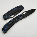 We Knife Inmate Black Titanium w/ Blue Raindrops Handles w/ Black Stonewash CPM-20CV WE23096B-2