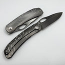 We Knife Inmate Polished Gray Titanium w/ Satin Raindrops Handles w/ Polished Gray CPM-20CV WE23096B-4