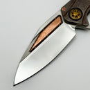 Marfione Custom Matrix R "The Last Crusade" One Off Blood Wash Crusader Cross Ti Handles w/ Mirror M390 & Hammered Copper Accents
