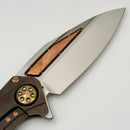 Marfione Custom Matrix R "The Last Crusade" One Off Blood Wash Crusader Cross Ti Handles w/ Mirror M390 & Hammered Copper Accents