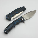 Civivi Mini Praxis Flipper Blue Fat Carbon Handle & S35VN C18026CB-1