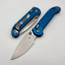 Microtech Knives LUDT Ram-Lok w/ Blue Frag Handle & Stonewash Drop Point 1135RL-10FRBL