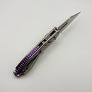 Marfione Select Manual M-Stitch RAM LOK Slab Side Titanium Handles w/ Purple Accents & Stonewash Part-Serrated M390MK 169MRL-11MS1