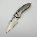 Marfione Select Manual M-Stitch RAM LOK Slab Side Titanium Handles w/ Bronze Accents & Stonewash Part-Serrated M390MK 169MRL-11MS2