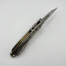 Marfione Select Manual M-Stitch RAM LOK Slab Side Titanium Handles w/ Bronze Accents & Stonewash Part-Serrated M390MK 169MRL-11MS2