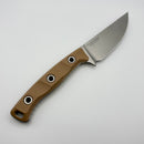 Microtech Akris w/ Dark Earth G-10 Handles & Stonewash M390MK w/ Natural Leather Sheath  95-10DE-4
