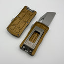 Microtech Exocet II w/ Tan Aluminum Handle & Stonewashed Wharncliffe M390MK 1156-10TA