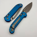 Microtech Knives LUDT Ram-Lok w/ Blue Frag Handle & Apocalyptic Drop Point 1135RL-10APFRBL