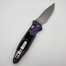 Marfione Select Microtech Socom Ram-Lok Galactic Purple Titanium Texture Inlaid Handles w/ Blue Accents & Clip Point Stonewash M390MK 160RL-10MS9