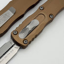 Factory Blem Microtech Dirac Delta D/E Stonewash w/ Brown Handle 227-10BN