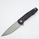 Uldanov Custom Knives R1 w/ Purple Carbon Fiber/Titanium & M398 Flipper