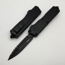 Microtech Scarab 2 Gen 3 Executive Tactical w/ Black Handles & Full Serrated D/E Black M390MK 1175-3T