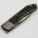 Uldanov Custom Knives Sierra w/ Milled Titanium/ Carbon Fiber Inlays & ZD1 1016 Damascus Front Flipper