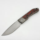 Uldanov Custom Knives Sierra w/ Milled Titanium/Red Carbon Fiber Inlays & MagnaCut Front Flipper