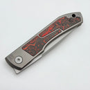 Uldanov Custom Knives Sierra w/ Milled Titanium/Red Carbon Fiber Inlays & MagnaCut Front Flipper